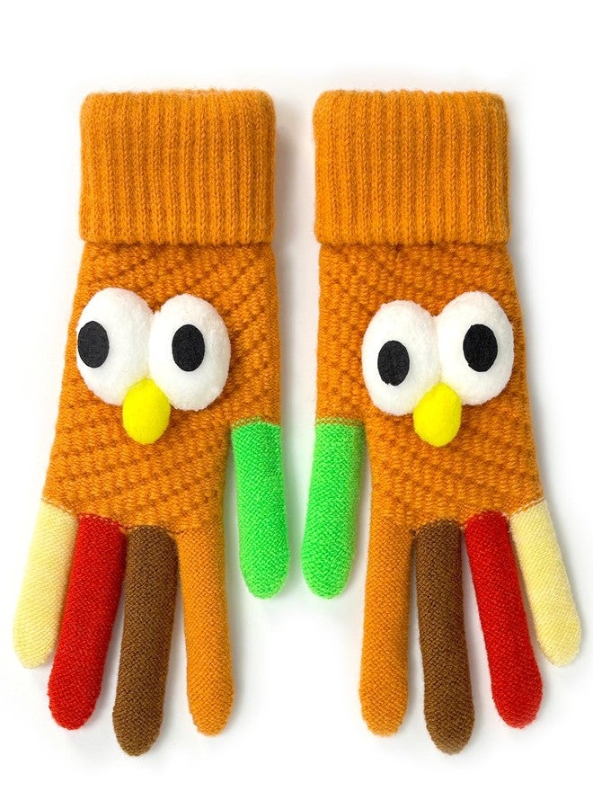 Dkomekii Thanksgiving Turkey Gloves for Running Turkey Trot Gear Knitted Glove - Image 1